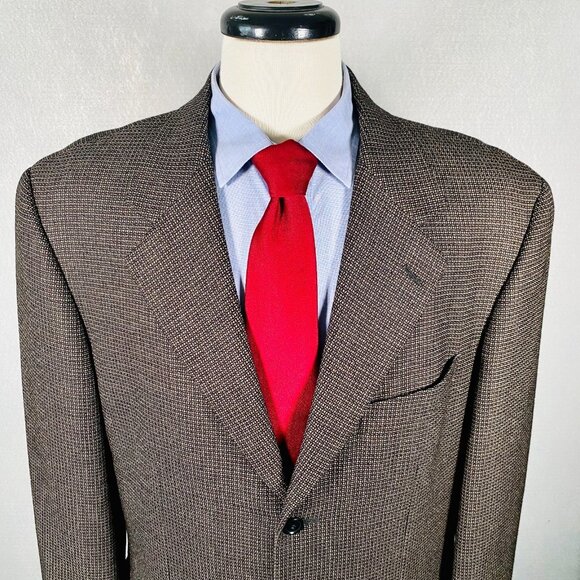 Pal Zileri Blazer Mens 44R Brown Wool 3 Button Sport Coat Jacket Italy - Picture 1 of 13